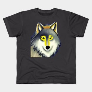 A retro wolf artwork Kids T-Shirt